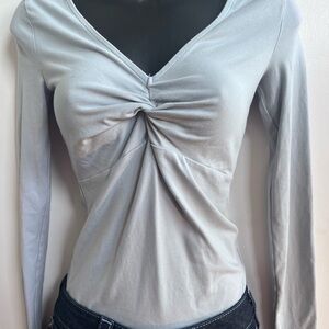 Madewell Stretch Knit Long Sleeve Gray Women's Top